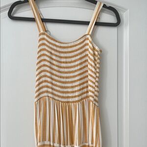 Petal & Pup Striped Maxi Dress in Mustard and White